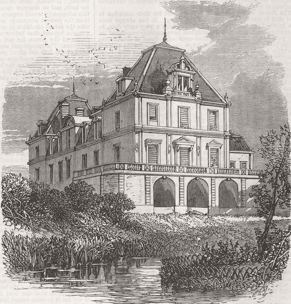 FRANCE. Chateau Meursault, Bourgogne 1867 old antique vintage print picture